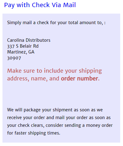 payment methods Carolina K